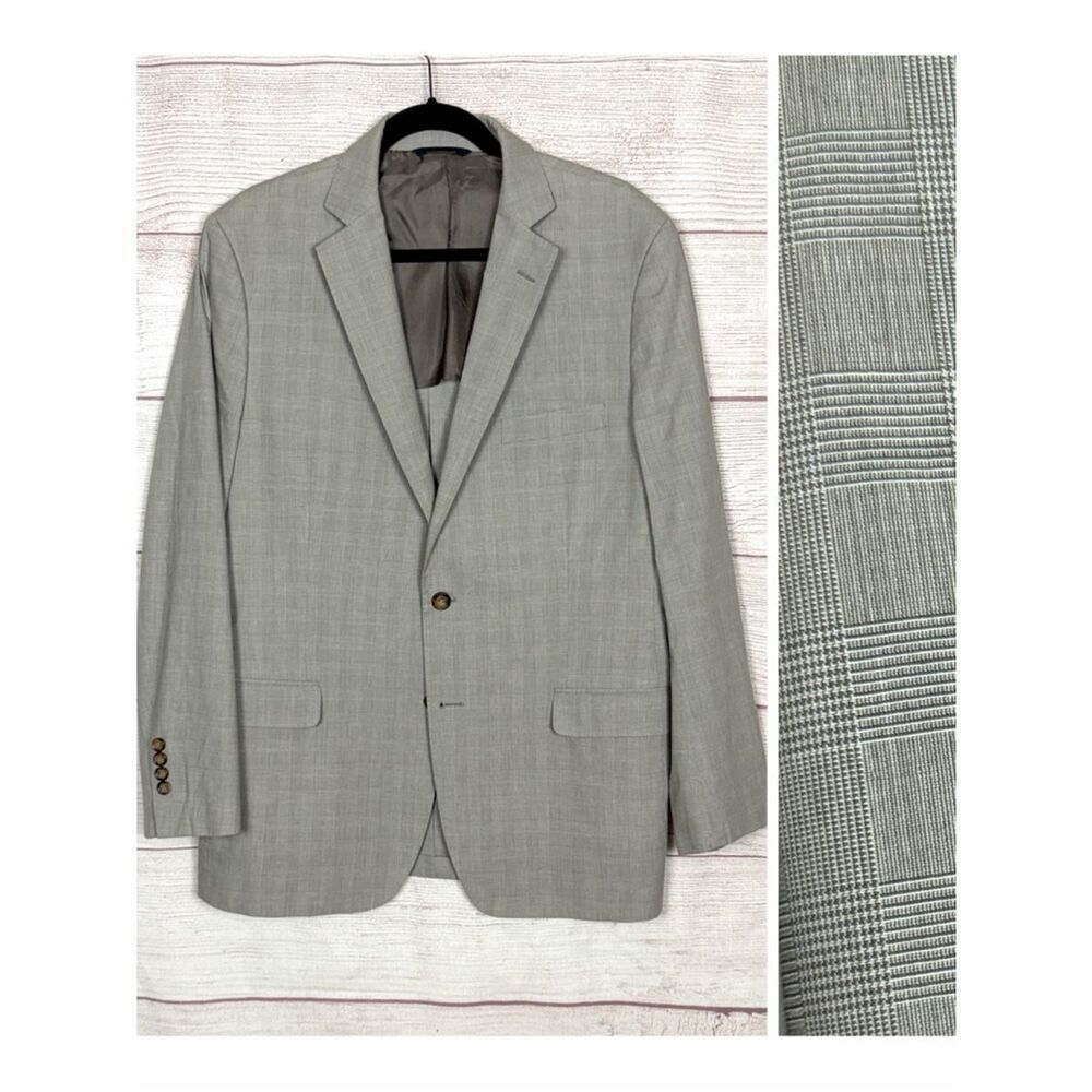 Brooks Brothers Gray Blazer Cotton Italian Fabric Lightweight Fitzgerald  43R